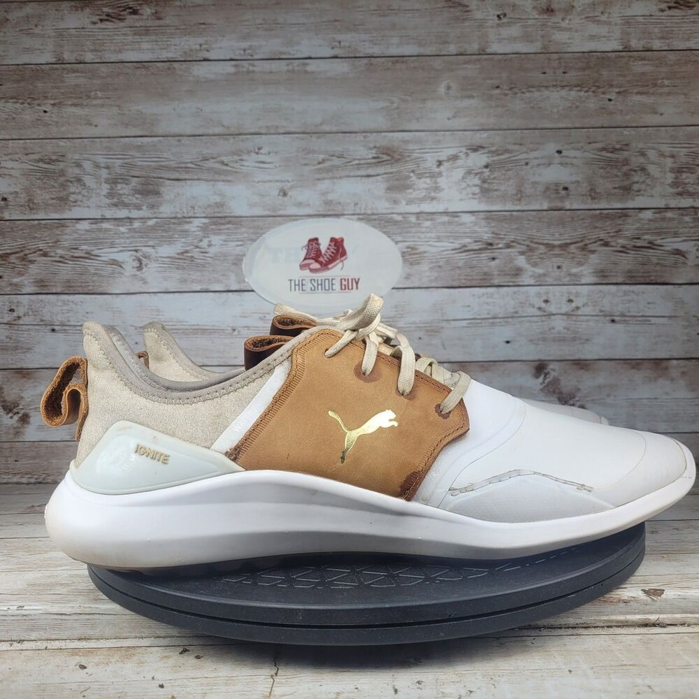 Puma IGNITE NXT Crafted Spikeless Golf Sneakers Men's 10 White Lace Up Walking